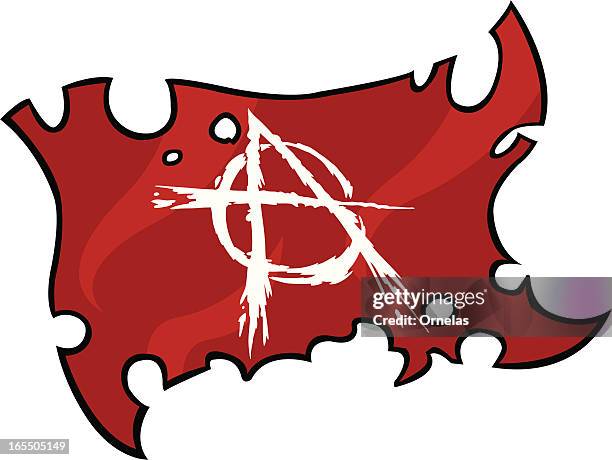 ilustrações, clipart, desenhos animados e ícones de anarchy bandeira vermelha - símbolo da anarquia