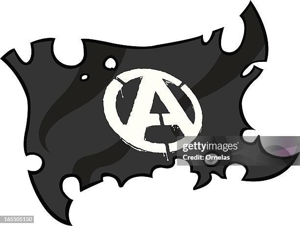 ilustrações, clipart, desenhos animados e ícones de anarchy bandeira - símbolo da anarquia