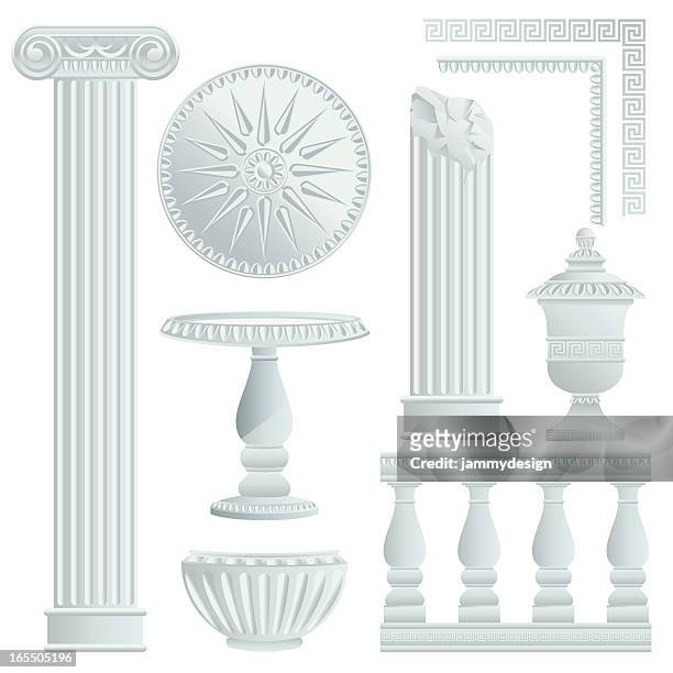 greek/roman architecture elements - greek culture stock illustrations