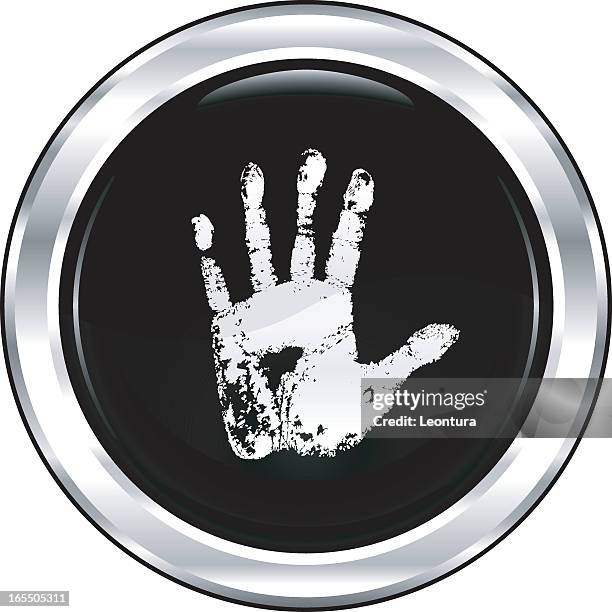 identification | the blackest icon series - hand print vector stock illustrations