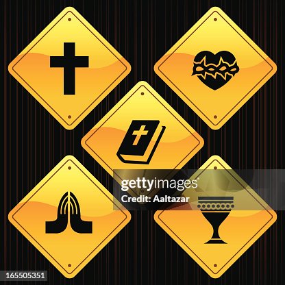 Yellow Ritual Sign Yellow Signs Christian High-Res Vector Graphic - Getty Images
