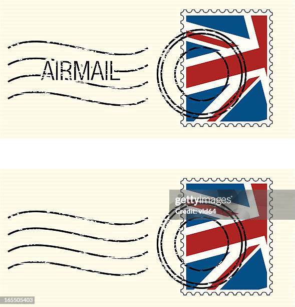 uk flag stamp - british stamp stock illustrations