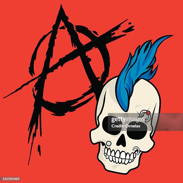 ilustrações de stock, clip art, desenhos animados e ícones de a anarquia crânio - símbolo da anarquia