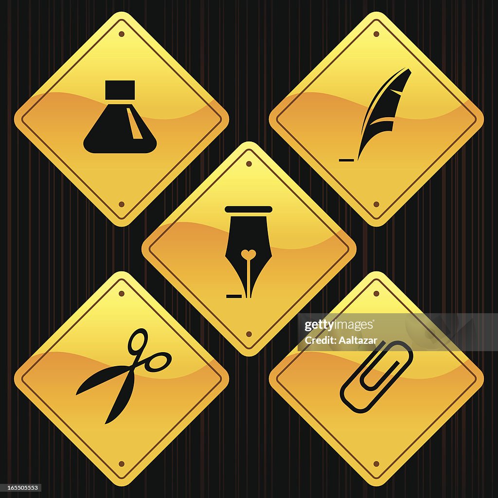 Work Sign Yellow Color Yellow Signs Office High-Res Vector Graphic - Getty Images