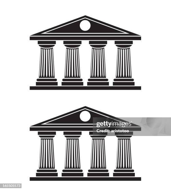 doric columns - architectural column stock illustrations