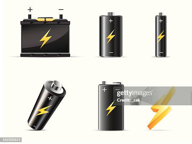 battery set - electrode stock illustrations