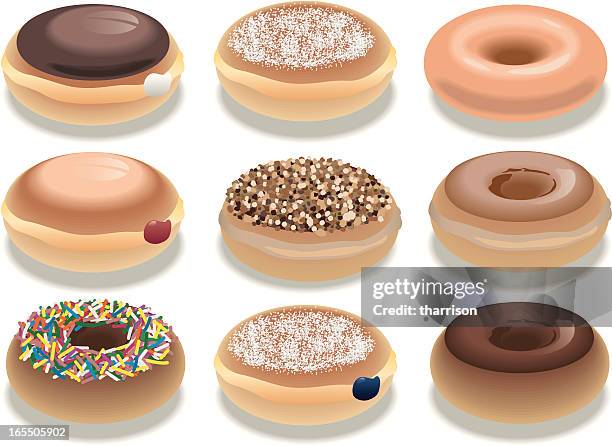 vector donuts - chocolate filling stock illustrations