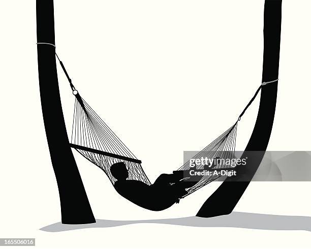 hammock vector silhouette - hammock stock illustrations