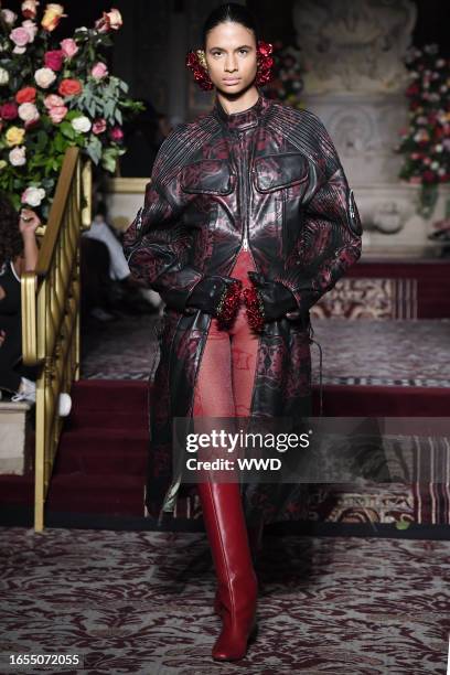 Model on the runway at Palomo Spain Spring 2024 Ready To Wear Fashion Show at the Plaza Hotel on September 9, 2023 in New York, New York.