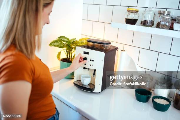 first coffee - automático imagens e fotografias de stock