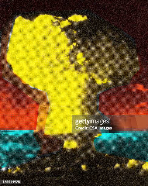 stockillustraties, clipart, cartoons en iconen met large explosion - nuclear fallout