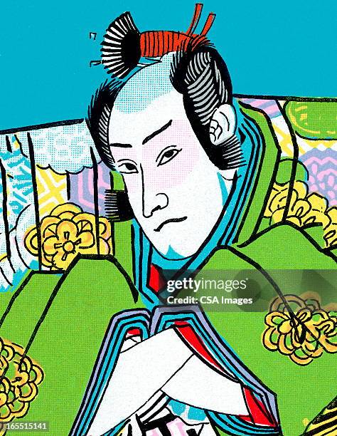 samurai warrior - kabuki stock illustrations