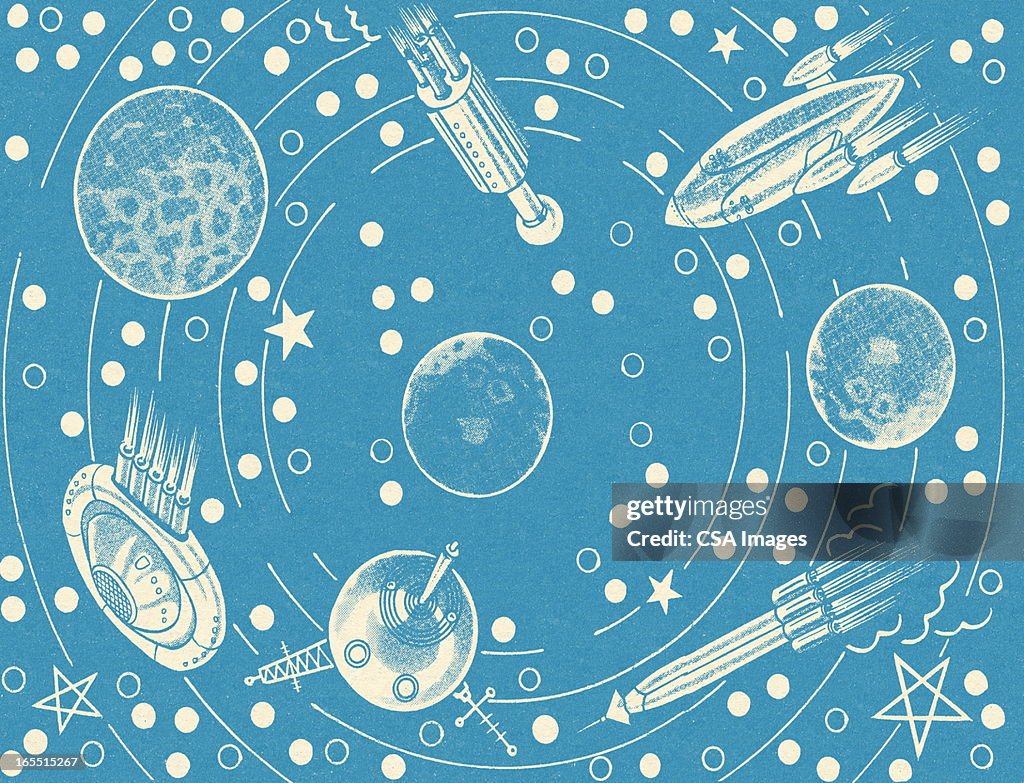 Blue Outer Space Pattern