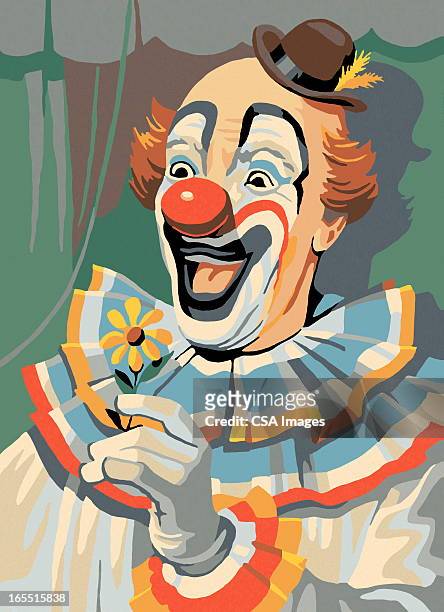 paint by number clown - clown stock illustrations
