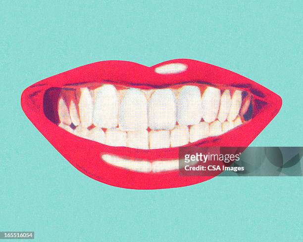 putzen und lippen - menschlicher zahn stock-grafiken, -clipart, -cartoons und -symbole