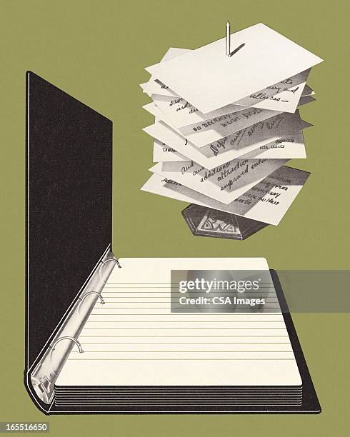 notebook and papers - school binder stock illustrations
