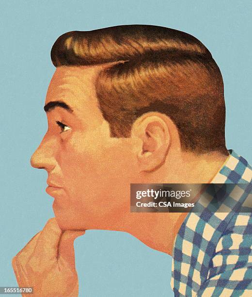man thinking - thinking face stock illustrations