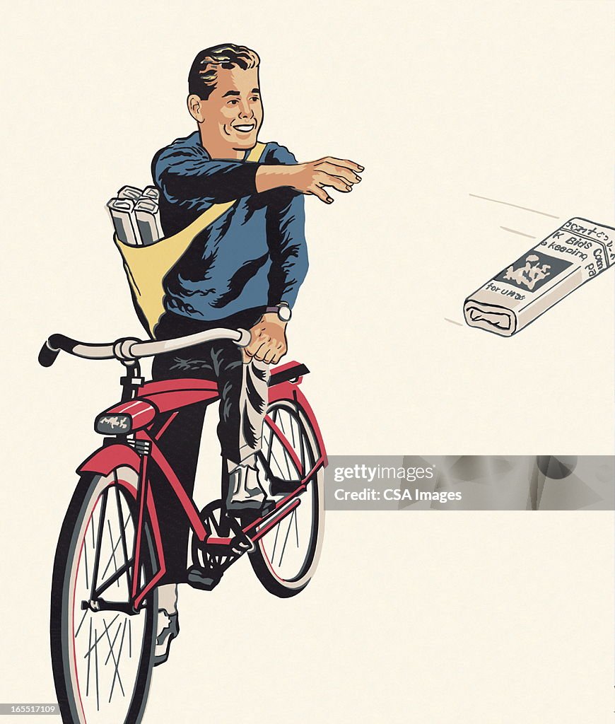Paperboy entrega do jornal
