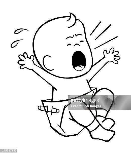 screaming baby - träne stock-grafiken, -clipart, -cartoons und -symbole