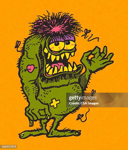 green monster - monster stock illustrations