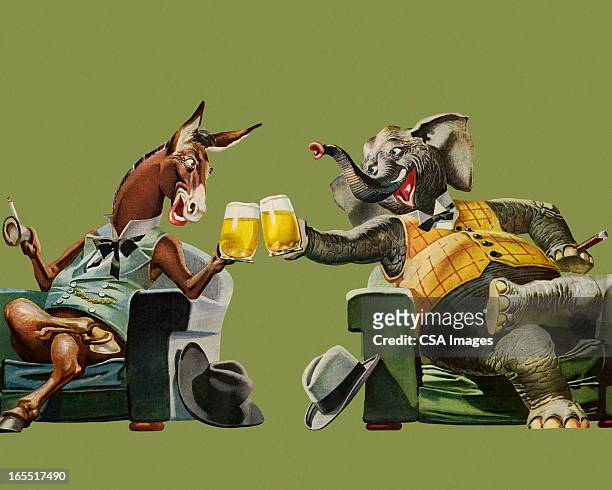 politicians having a beer - political party stock illustrations