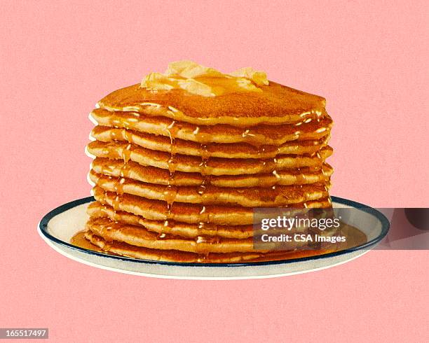 stack of pancakes - breakfast stock illustrations