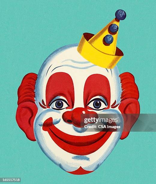 clown face - clown hat stock illustrations