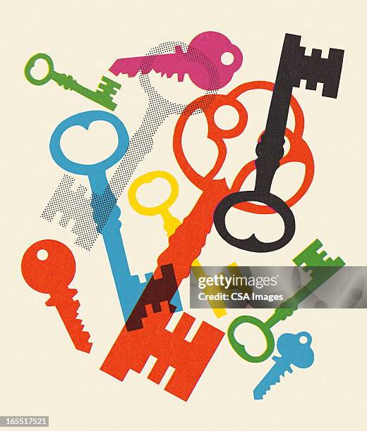 auswahl von schlüssel - viele gegenstände stock-grafiken, -clipart, -cartoons und -symbole