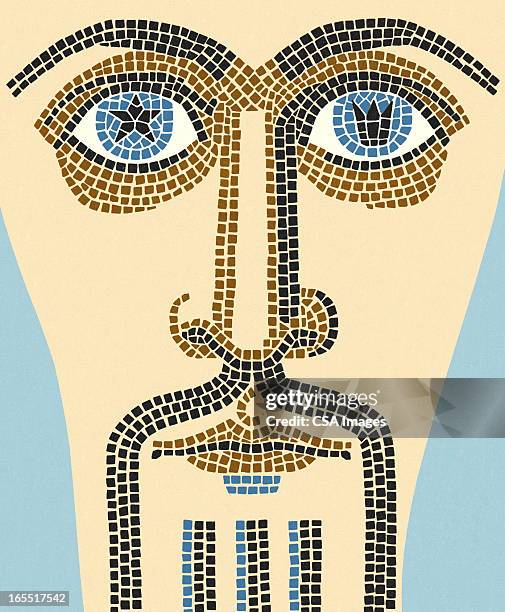 abstract face - people mosaic human face stock illustrations