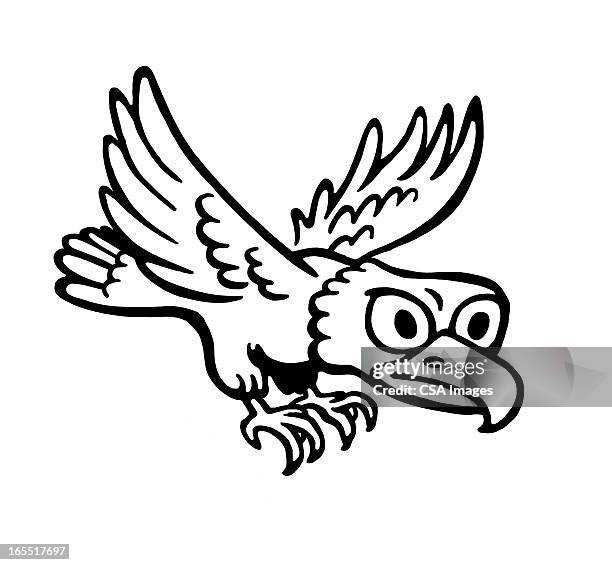 eagle landing - bald eagle wings stock illustrations