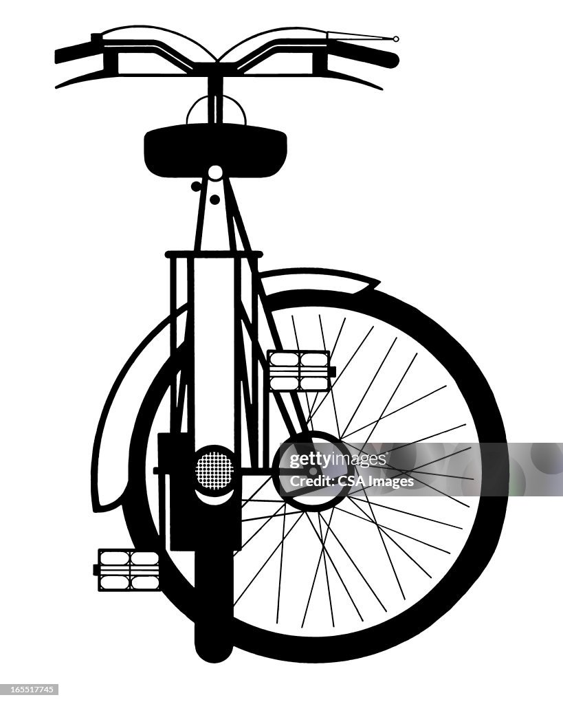 Fahrrad mit dem Rad so seitwärts