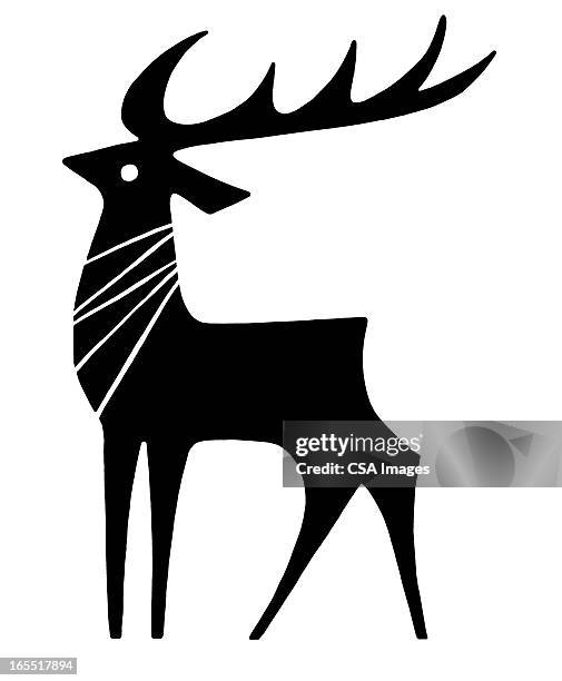 reindeer with antlers - reindeer horns stock illustrations