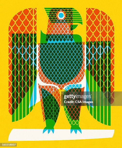 eagle symbol - bald eagle wings stock illustrations