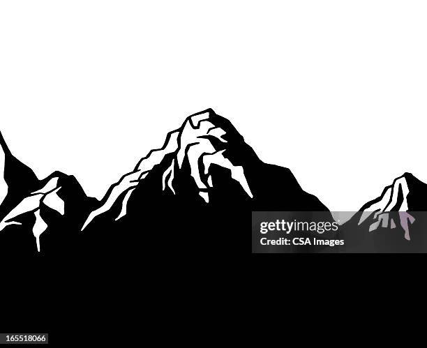 mountain peaks - mountain illustration stock illustrations