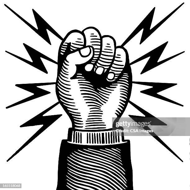 powerful fist - wrist stock illustrations