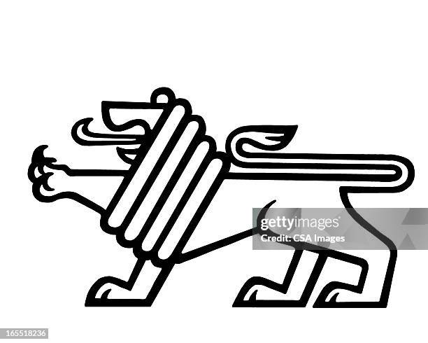 stylized lion - lion profile stock illustrations