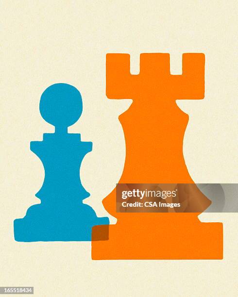 two chess pieces - chess stock illustrations