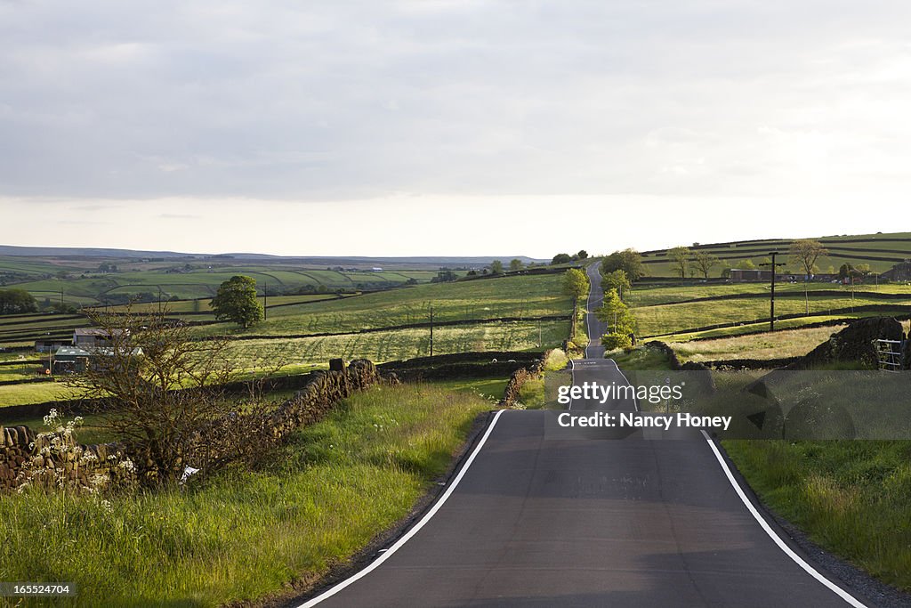 Paved road in rural landscape