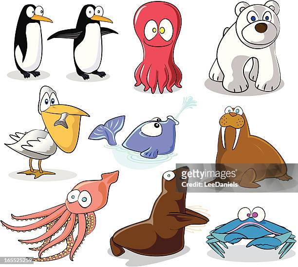 Cold Climate Cartoon Animals High-Res Vector Graphic - Getty Images