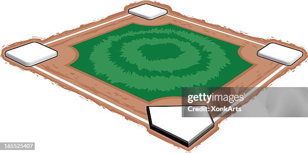 baseball field 3-d - baseball diamond stock illustrations