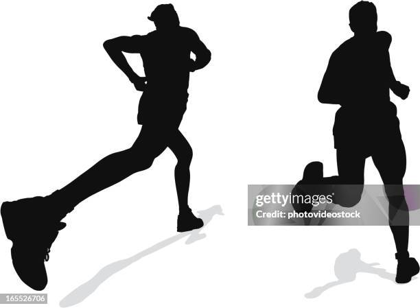 illustrazioni stock, clip art, cartoni animati e icone di tendenza di sano e sportivo runner - corsa su pista maschile
