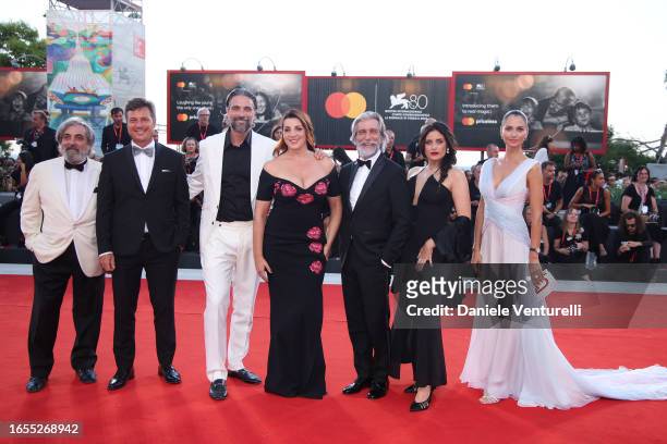 Luca Calvani, Elena Di Cioccio, Anna Safroncik, and guests attend a red carpet for the Kineo Prize Award 2023 at the 80th Venice International Film...