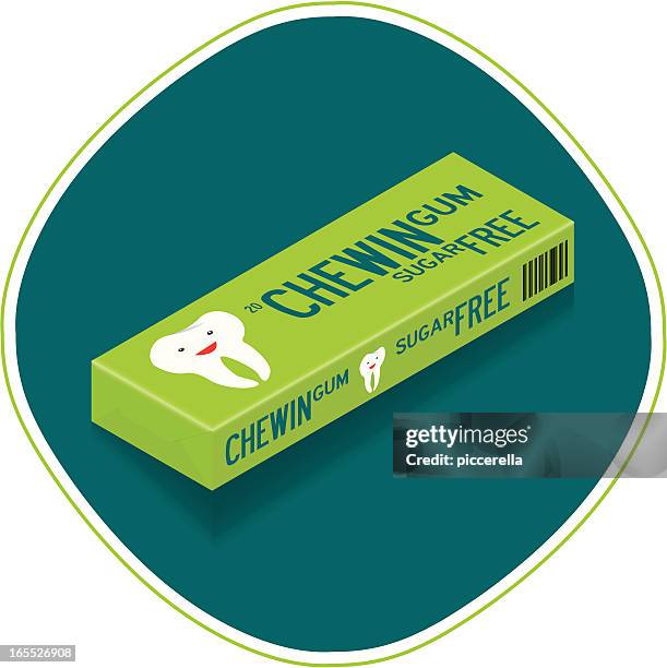 illustrations, cliparts, dessins animés et icônes de chewing-gum pack de 20 appareils - chewing gum pack