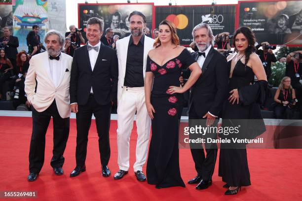 Luca Calvani, Elena Di Cioccio, and guests attend a red carpet for the Kineo Prize Award 2023 at the 80th Venice International Film Festival on...