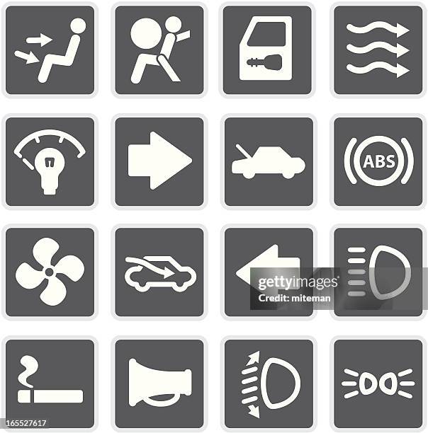 more auto controls | matte collection - engine light dashboard stock illustrations