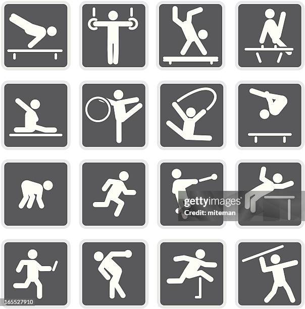 ilustraciones, imágenes clip art, dibujos animados e iconos de stock de gimnasia & atletismo/mate colección - discus