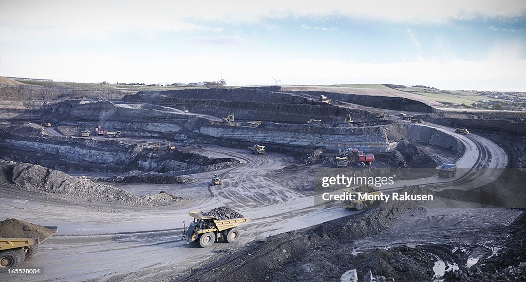 Surface coal mine site, elevated view