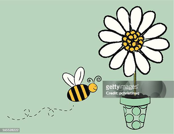 fliegende biene - frühling pollen stock-grafiken, -clipart, -cartoons und -symbole