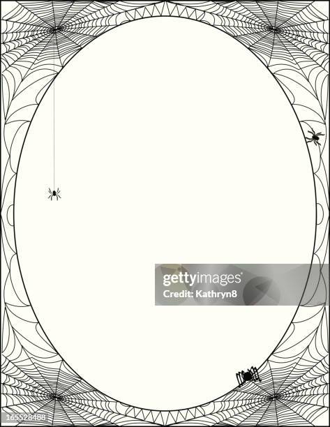 spider web frame - spider spinning web stock illustrations