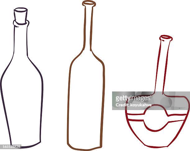 bottles - cognac brandy stock illustrations